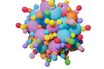 the composition of the inflatable balloon on a white background