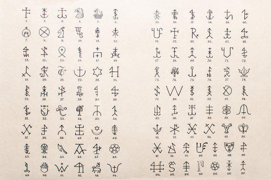 set of ancient symbols