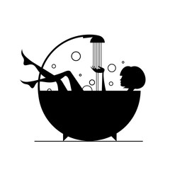 Vector illustration: girls in the bath.