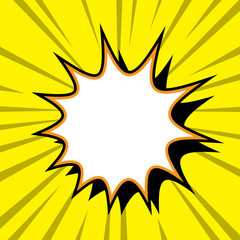 Comic book cartoon background with explosion