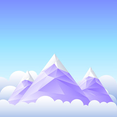 Vector illustration of mountain peaks and the sky.