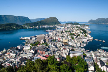 Fototapeta na wymiar Norway a view of the city of Stavanger from an observation deck