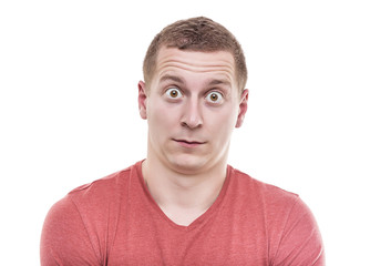 Obraz premium Man is very surprised.