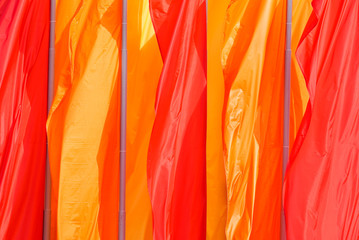 Yellow and red flags. Background
