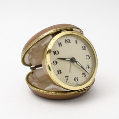 folding clock isolated on white