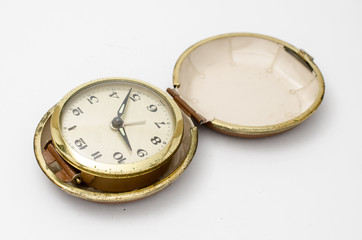 folding clock isolated on white