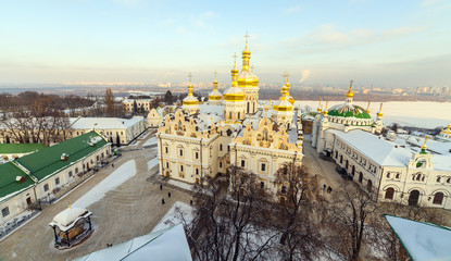 Kiev-Pechersk Lavra at winter - obrazy, fototapety, plakaty