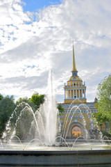 The fountain at the main entrance to the Admiralty building