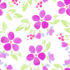 Seamless Patterns with  watercolor flowers