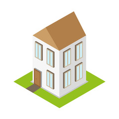 isometric home house 3d flat building