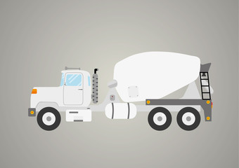 concrete mix truck flat industry car heavy vehicle isolated vector illustration - 99720460
