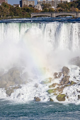 detail of niagara falls in new york USA