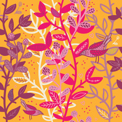 Fototapeta na wymiar Abstract Seamless Pattern With Branches