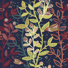 Abstract Seamless Pattern With Branches