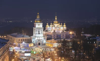 Fotobehang Kiev St. Michael's Golden-Domed Monastery - famous church in Kyiv, Ukraine