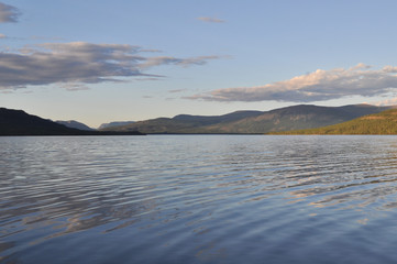 Morning on a lake in the Putorana plateau.