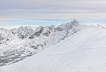 Kasprowy Wierch peak  of Zakopane in Tatra Mounts in winter