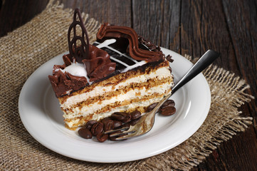 Piece of chocolate cake
