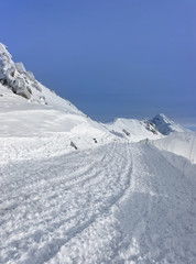 Fototapeta na wymiar Kasprowy Wierch peak in Zakopane in Tatra Mountains in winter