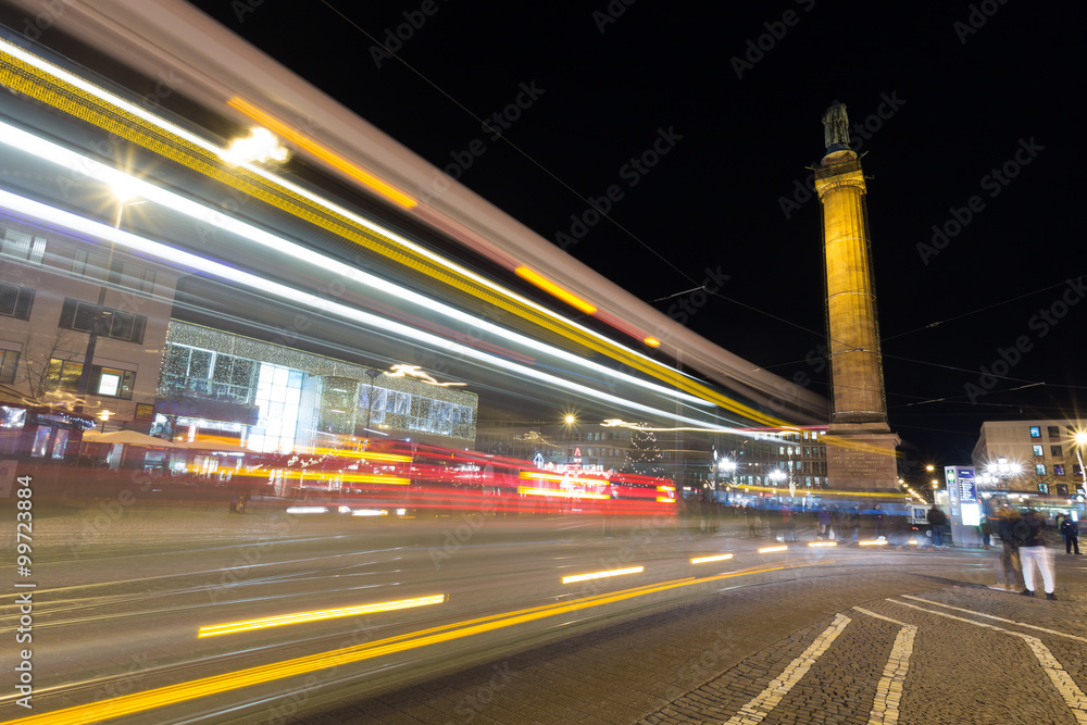 Canvas Prints darmstadt germany traffic lights at night