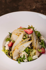 Salad with pears, cheese 