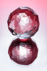 Glass Ball, Red Blurry Background