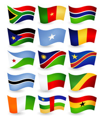 Africa country flying flags set part 2