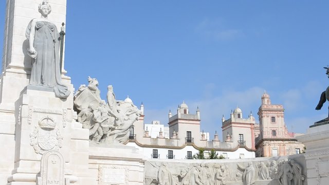 Monument to the Constitution of Cadiz in 1812. Commemoration of the first Spanish constitution, promulgated in Cadiz. "March 19, 1812". City of Cadiz, Spain, Andalusia.