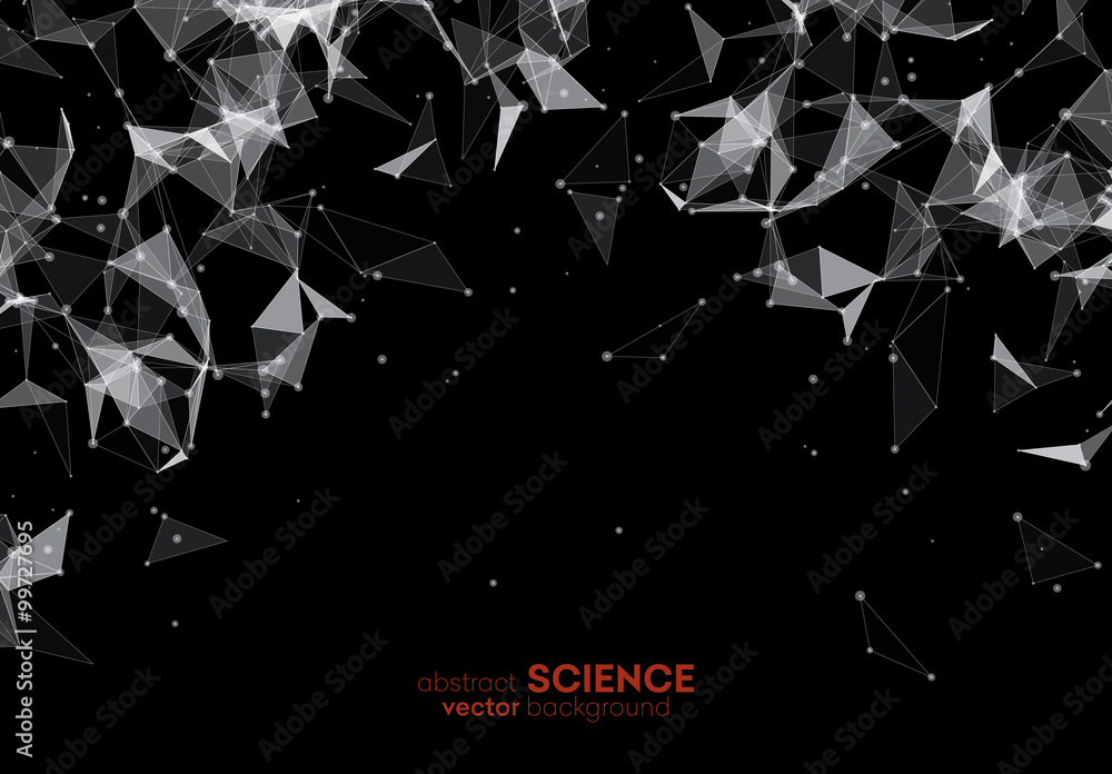 Poster wireframe mesh polygonal background.
