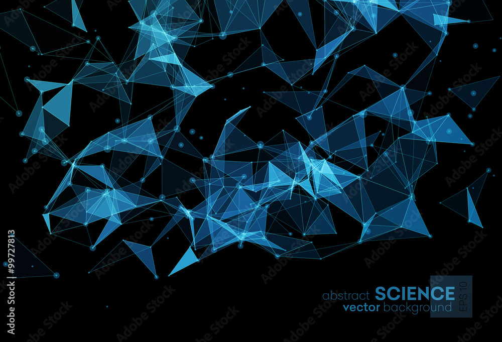Poster wireframe mesh polygonal background.