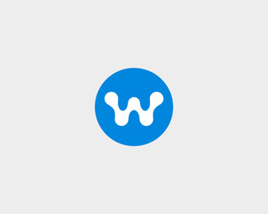 Abstract letter  W logo design template. Round creative sign. Universal vector icon.