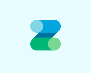 Abstract letter Z logo design template. Colorful modern creative sign. Universal vector icon. Fresh tube sector logotype symbol