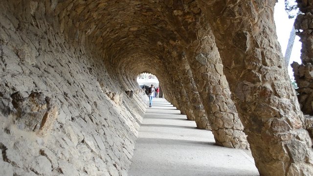 Park Guell, a municipal garden designed by Antoni Gaudi. Built in 1900 - 1914.
