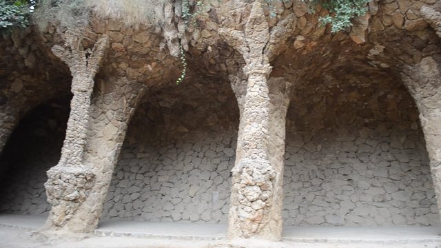 Park Guell, Barcelona. Park Guell, a municipal garden designed by Antoni Gaudi. Built in 1900 - 1914.