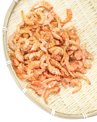Asian cuisine Dried shrimp isolated on white background