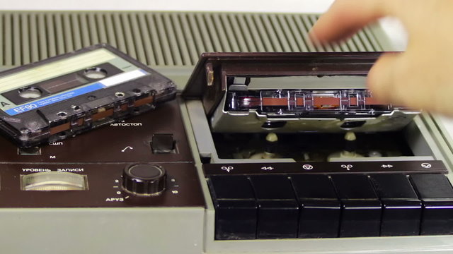 Insert Audio Cassette into the Tape Player