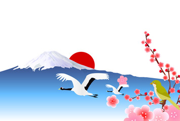 酉　富士山　年賀状　背景