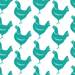 Fototapeta premium Hen vector art background design for fabric and decor. Seamless