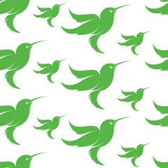 Hummingbird vector art background design for fabric and decor. S