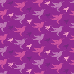 Hummingbird vector art background design for fabric and decor. S