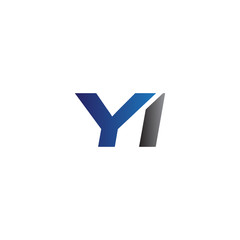 Simple Modern letters Initial Logo yi