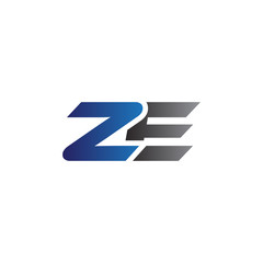 Simple Modern letters Initial Logo ze