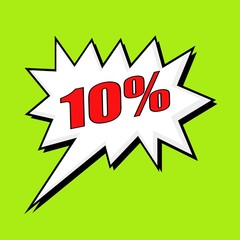 10 percent wording speech bubble