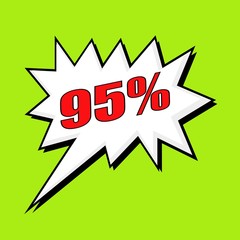 95 percent wording speech bubble