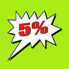 five percent wording speech bubble