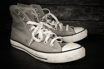 sneakers with filter effect retro vintage style.