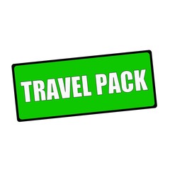 travel pack wording on rectangular Green signs