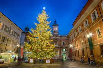 Christmas tree in city square with Venetian flair