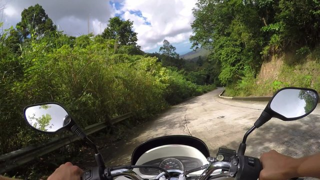 2.7K Hands on Motobike on Rural Rustic Road in Jungle