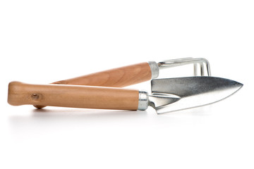 Small gardening shovel and fork